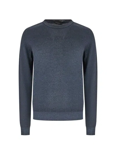 Arovescio Crew-neck Knitted Sweater In Blue