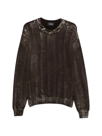Arovescio Faded-effect Ribbed-trim Knit In Black