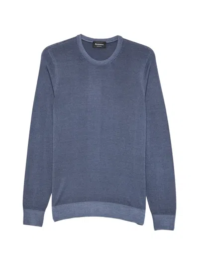 Arovescio Fine-knit Crew-neck Sweater In Blue