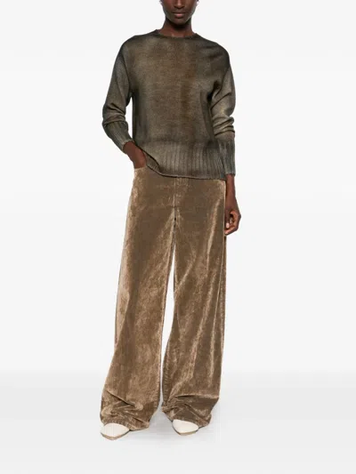 Arovescio Gradient-effect Ribbed-trim Sweater In Brown