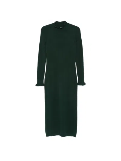 Arovescio Langärmeliges Kleid Mit Stehkragen In Green