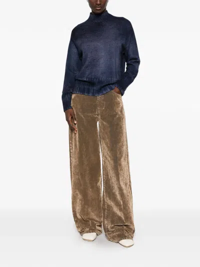 Arovescio Long-sleeve Ribbed Sweater In Neutral
