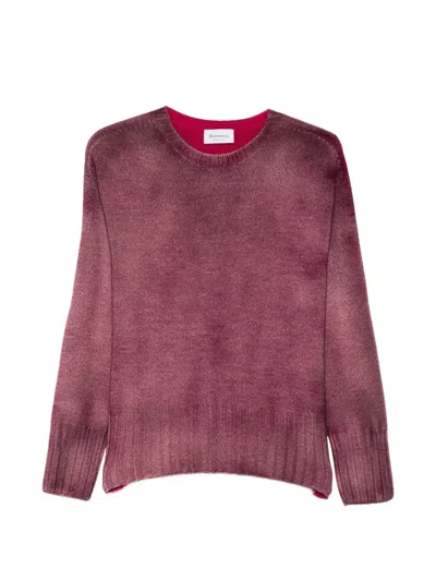 Arovescio Long-sleeve Ribbed-knit Sweater In Purple