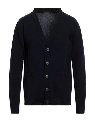 Arovescio Man Cardigan Navy Size 40 Merino Wool, Cashmere In Blue
