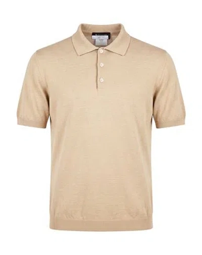 Arovescio Man Polo Shirt Beige Size 42 Cotton