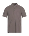 Arovescio Man Polo Shirt Taupe Size 44 Cotton