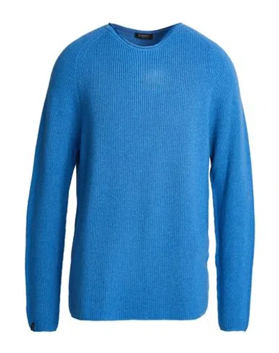 Arovescio Man Sweater Azure Size 44 Merino Wool In Blue