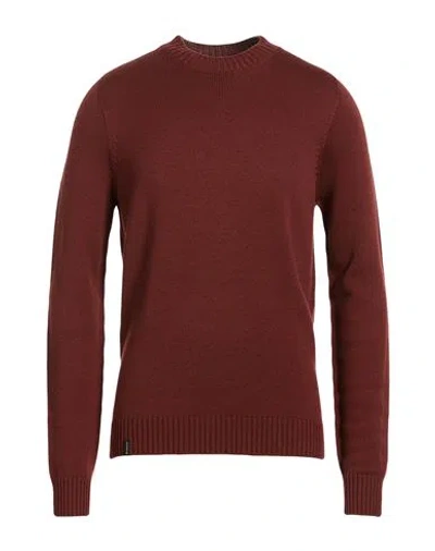 Arovescio Man Sweater Brick Size 40 Merino Wool In Red