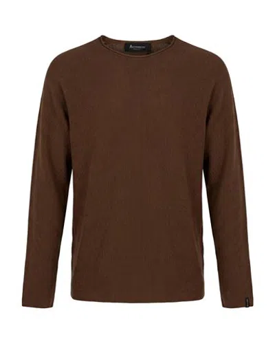 Arovescio Man Sweater Brown Size 44 Merino Wool
