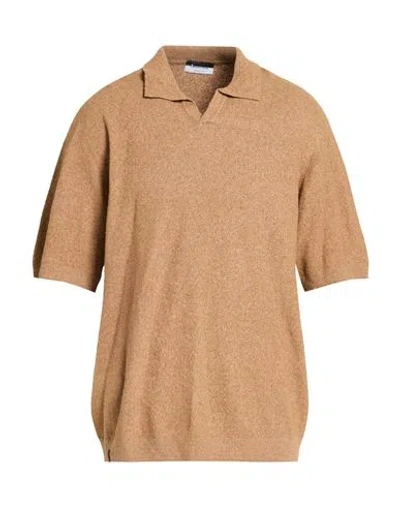 Arovescio Man Sweater Camel Size 46 Cotton, Polyamide In Neutral