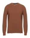 Arovescio Man Sweater Camel Size 46 Virgin Wool, Cashmere In Beige