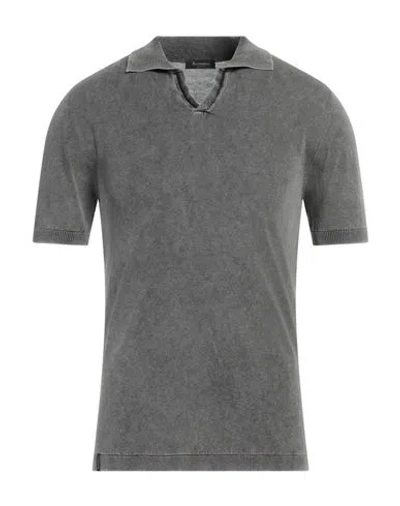 Arovescio Man Sweater Lead Size 38 Cotton In Grey