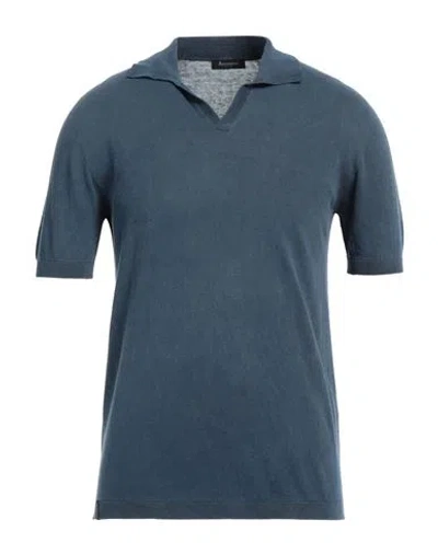Arovescio Man Sweater Navy Blue Size 44 Cotton