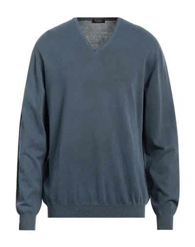 Arovescio Man Sweater Navy Blue Size 46 Cotton