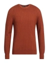 Arovescio Man Sweater Orange Size 44 Merino Wool