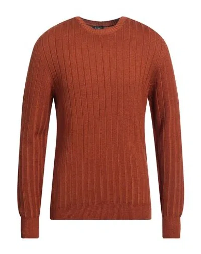 Arovescio Man Sweater Orange Size 44 Merino Wool