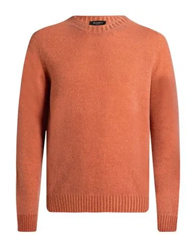 Arovescio Man Sweater Orange Size 46 Wool, Cashmere