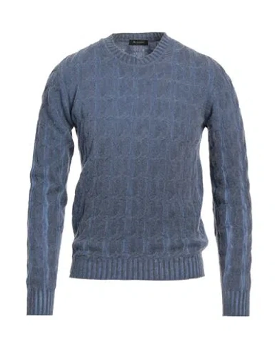 Arovescio Man Sweater Slate Blue Size 44 Wool, Cashmere