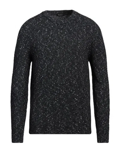 Arovescio Man Sweater Charcoal Size 38 Cotton, Polyamide, Baby Alpaca Wool, Merino Wool In Grey