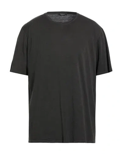 Arovescio Man T-shirt Charcoal Size 44 Cotton In Gray