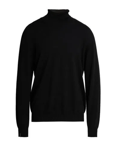 Arovescio Man Turtleneck Black Size 38 Merino Wool