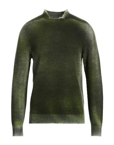 Arovescio Man Turtleneck Dark Green Size 44 Wool, Cashmere