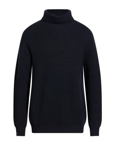 Arovescio Man Turtleneck Midnight Blue Size 44 Merino Wool In Black