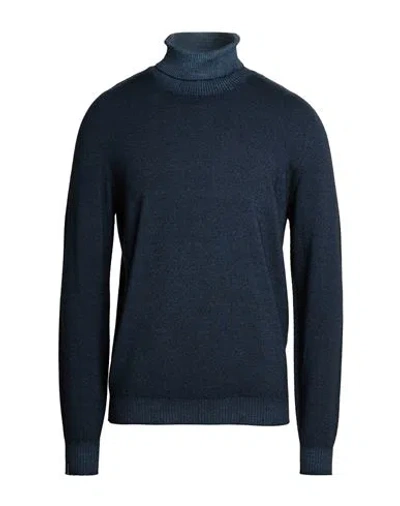 Arovescio Man Turtleneck Navy Size 36 Virgin Wool In Blue