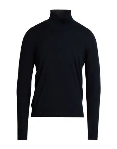 Arovescio Man Turtleneck Navy Size 38 Merino Wool In Blue
