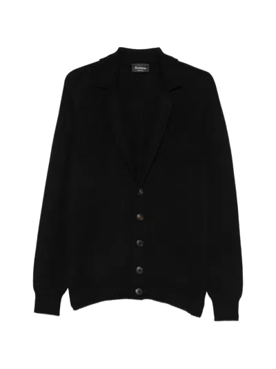 Arovescio Notched-lapel Button-up Cardigan In Black