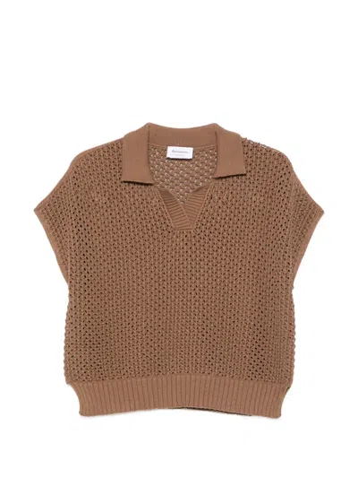 Arovescio Polo-collar T-shirt In Brown