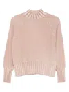 Arovescio Raglan Mock-neck Sweater In Pink