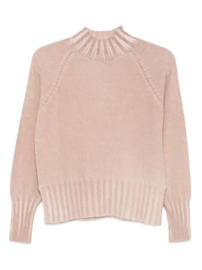 Arovescio Raglan Mock-neck Sweater In Pink