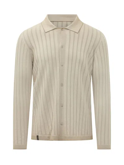 Arovescio Ribbed Collar Shirt In Sand