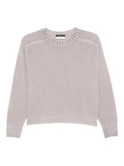Arovescio Ribbed Crew-neck Sweater In Neutral
