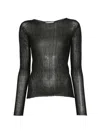 Arovescio Gerippter Pullover Mit U-boot-ausschnitt In Black
