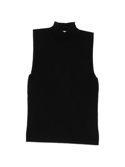 Arovescio Ribbed-knit High-neck Sweater In Black