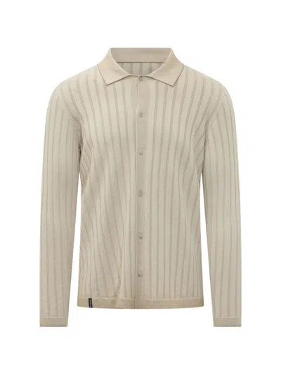 Arovescio Ribbed-knit Long-sleeve Shirt In Neutral