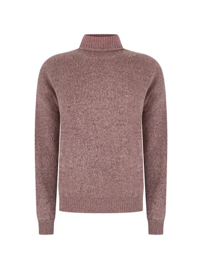 Arovescio Ribbed-knit Roll-neck Sweater In Pink