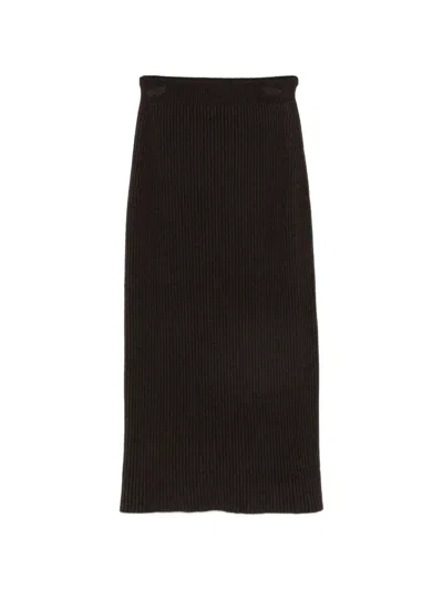 Arovescio Midirock Aus Geripptem Strick In Brown