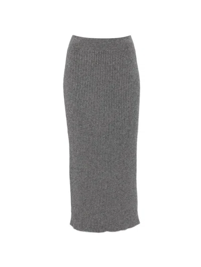 Arovescio Midirock Aus Geripptem Strick In Gray
