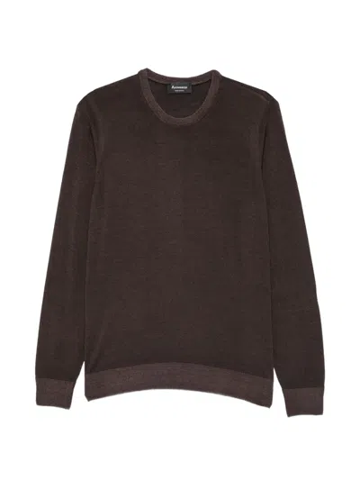 Arovescio Ribbed-trim Crew-neck Sweater In Brown