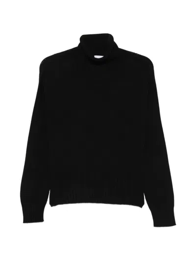 Arovescio Roll-neck Ribbed-trim Sweater In Black