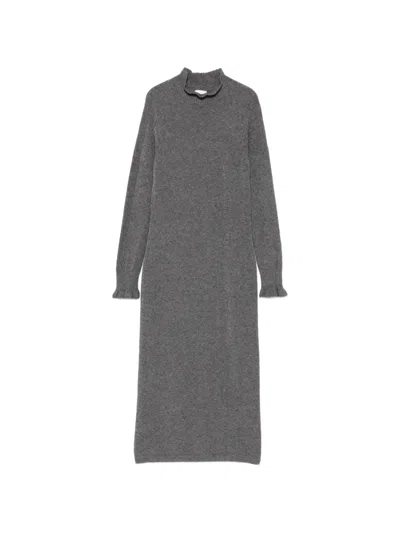 Arovescio Gestricktes Kleid Mit Rüschenbesatz In Gray