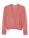 Arovescio Side-split Cropped Cardigan In Pink