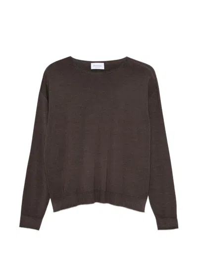 Arovescio Langarmshirt Mit Seitlichem Schlitz In Brown