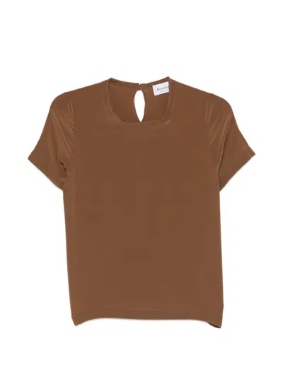 Arovescio Silk T-shirt In Brown