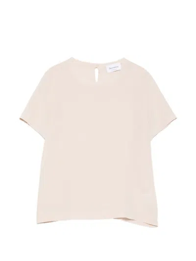 Arovescio Silk T-shirt In Neutral