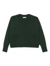 Arovescio V-neck Patch-pocket Sweater In Green