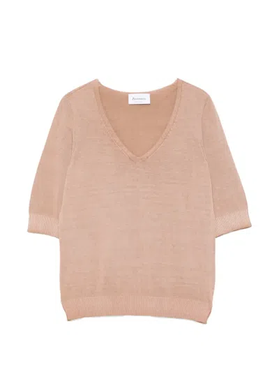 Arovescio V-neck T-shirt In Pink